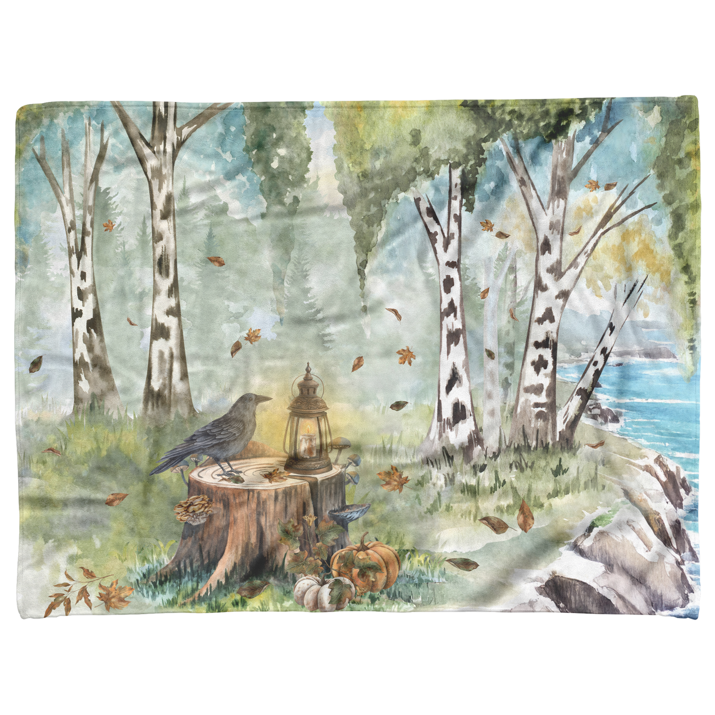 Coastal Autumn Grove Throw Blanket