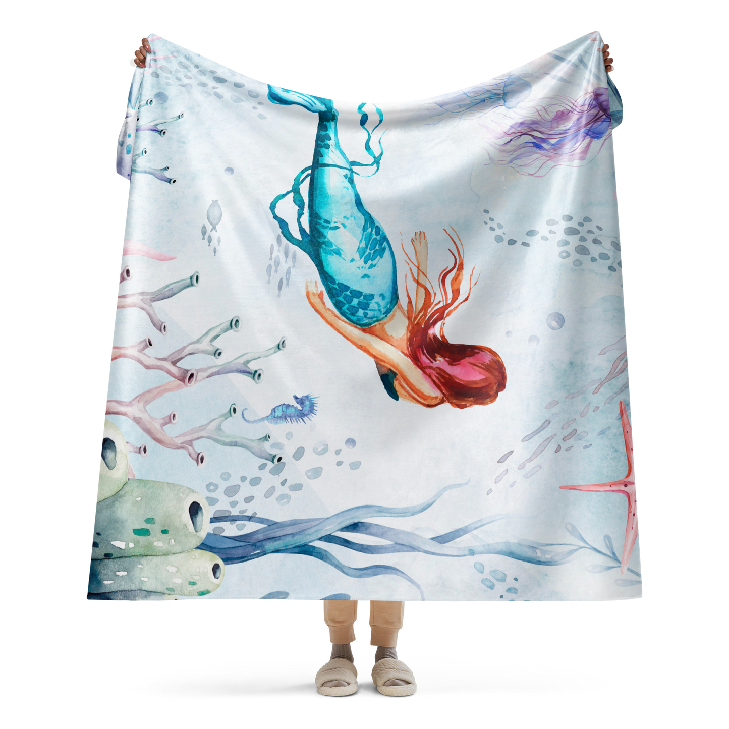 Watercolor Mermaid Blanket