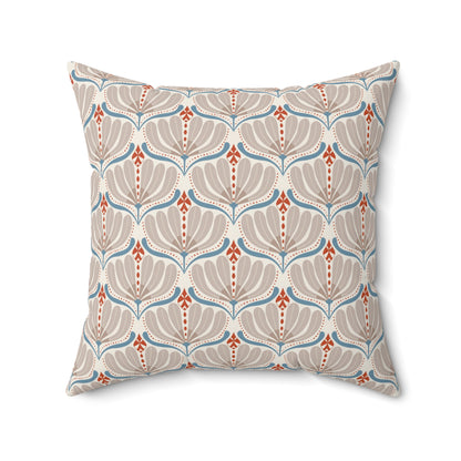 Autumn Coral Faux Suede Pillow