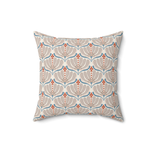 Autumn Coral Faux Suede Pillow