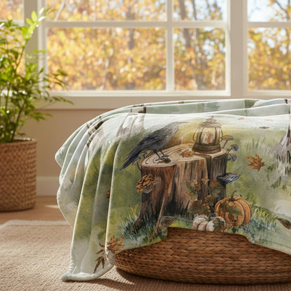 Coastal Autumn Grove Throw Blanket
