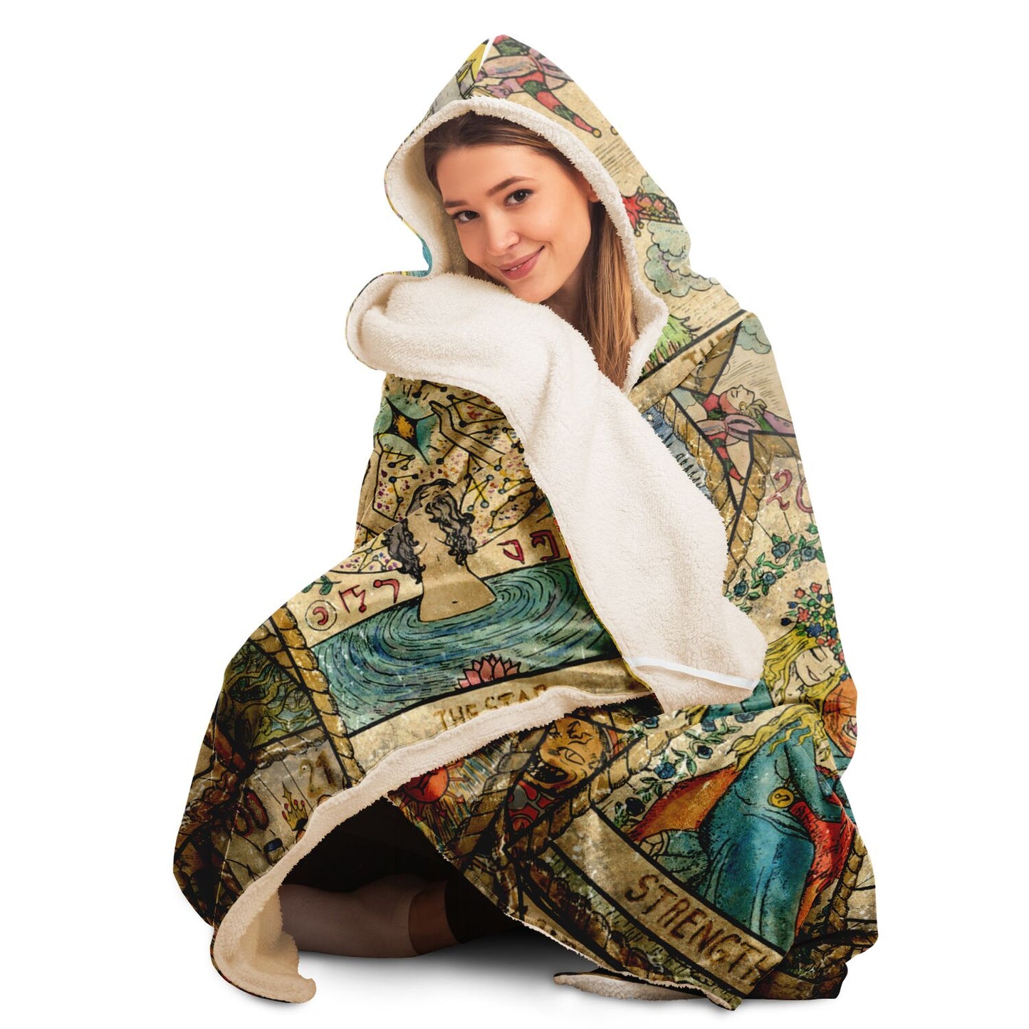 Vintage Tarot Hooded Blanket