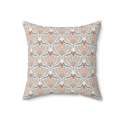 Autumn Coral Faux Suede Pillow