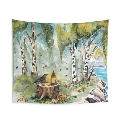 Coastal Autumn Grove Wall Tapestry