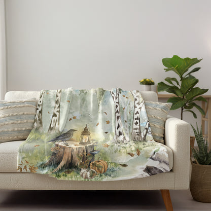 Coastal Autumn Grove Throw Blanket
