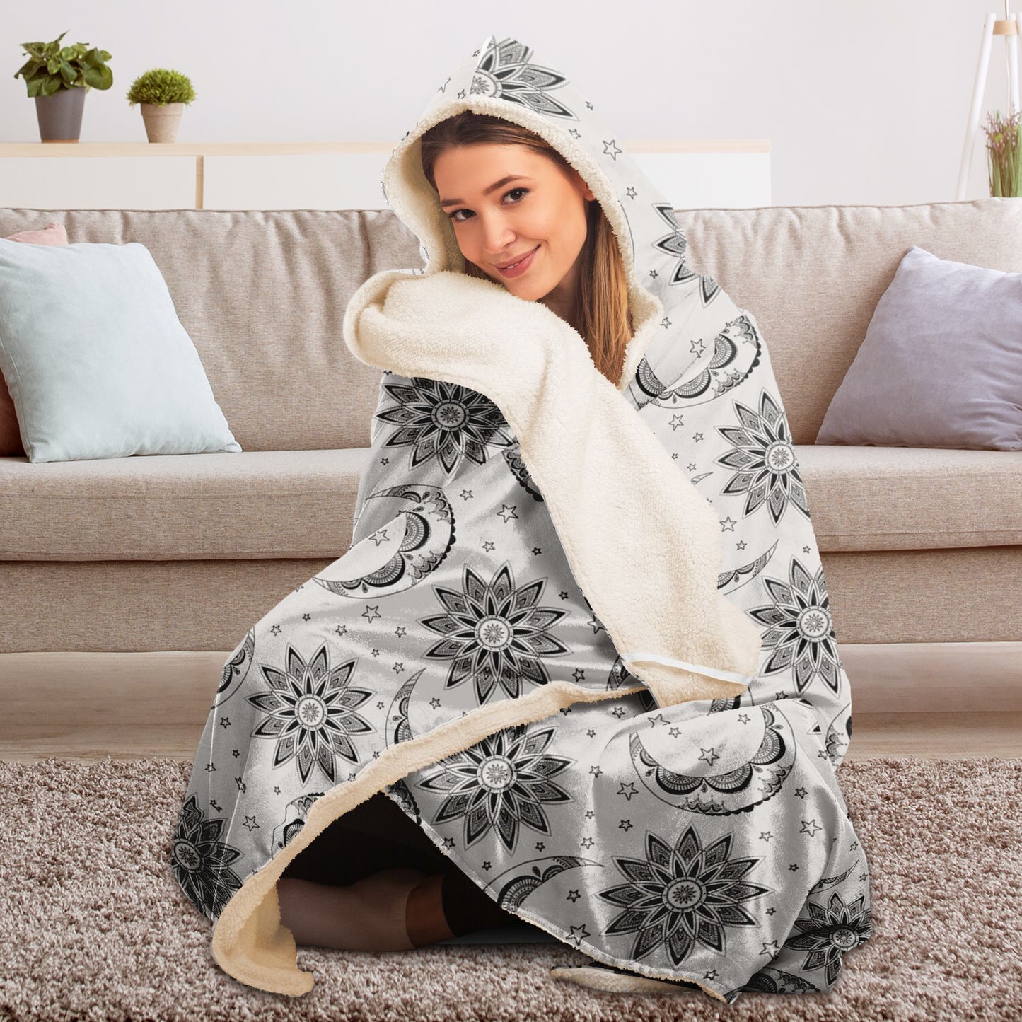 Celestial Hooded Blanket - White