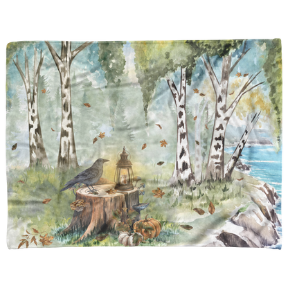 Coastal Autumn Grove Throw Blanket