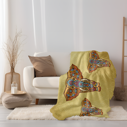Sacred Mehndi Elephant Blanket