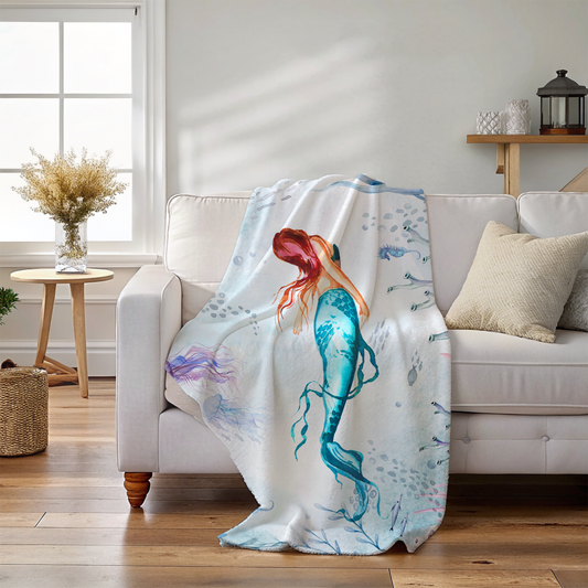 Watercolor Mermaid Blanket