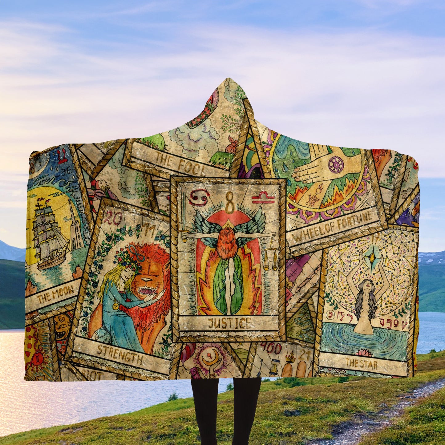 Vintage Tarot Hooded Blanket