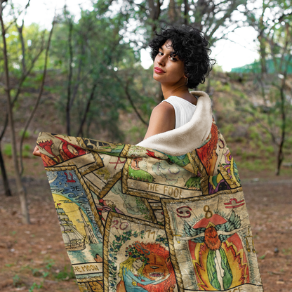 Vintage Tarot Hooded Blanket