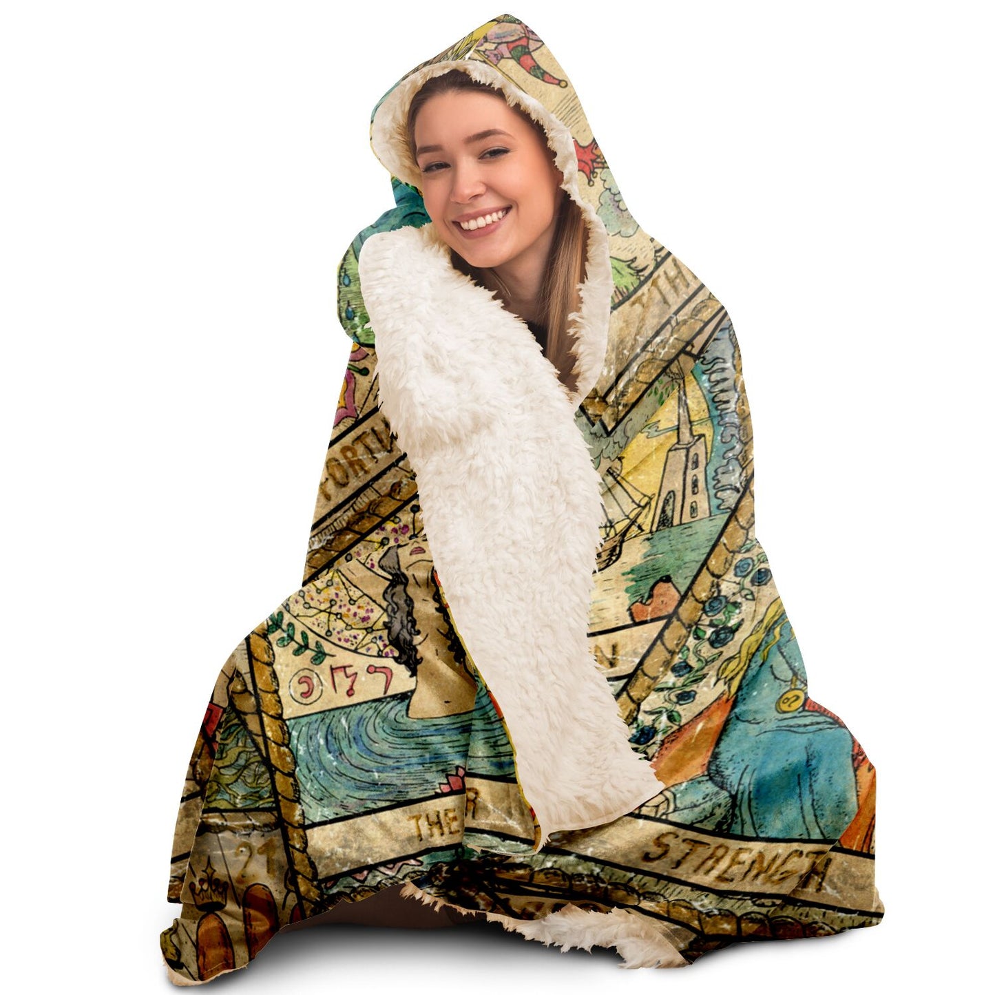 Vintage Tarot Hooded Blanket