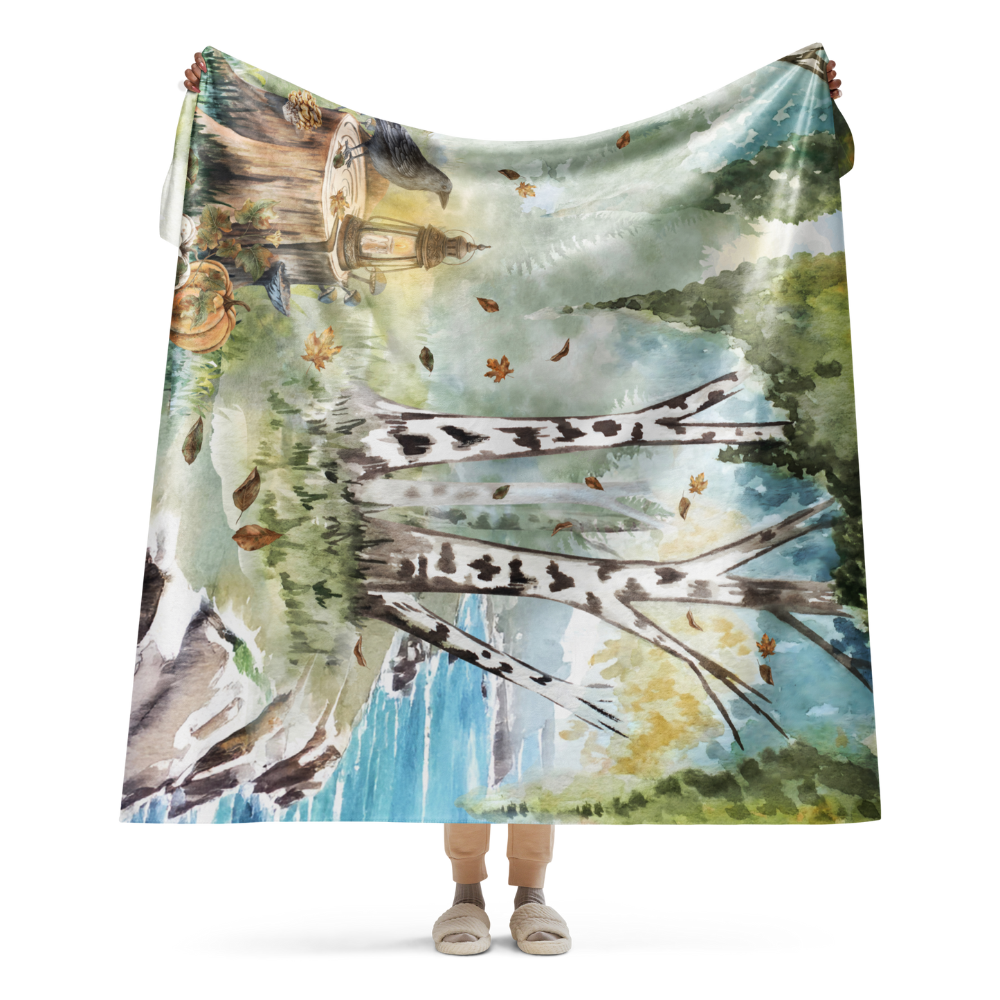 Coastal Autumn Grove Throw Blanket