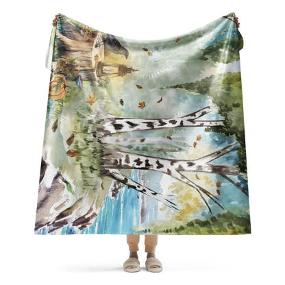 Coastal Autumn Grove Throw Blanket