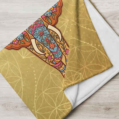 Sacred Mehndi Elephant Blanket