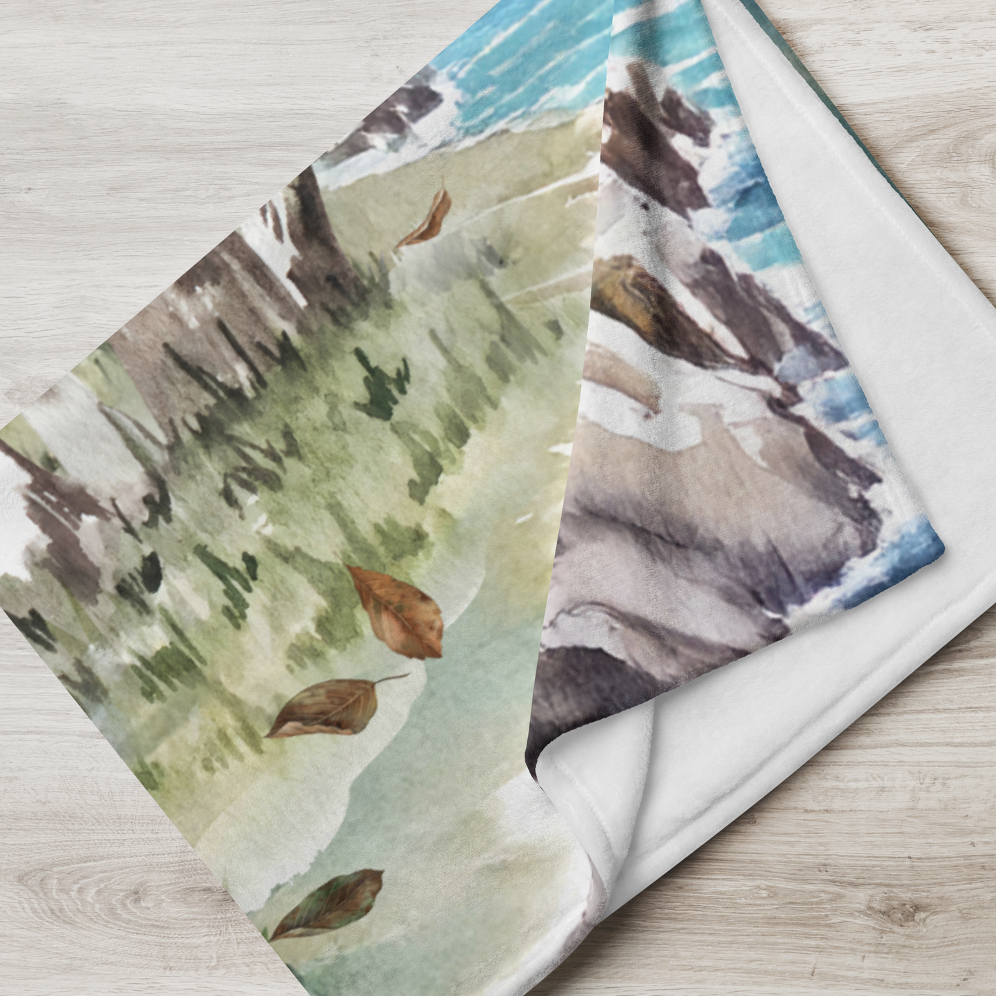 Coastal Autumn Grove Throw Blanket